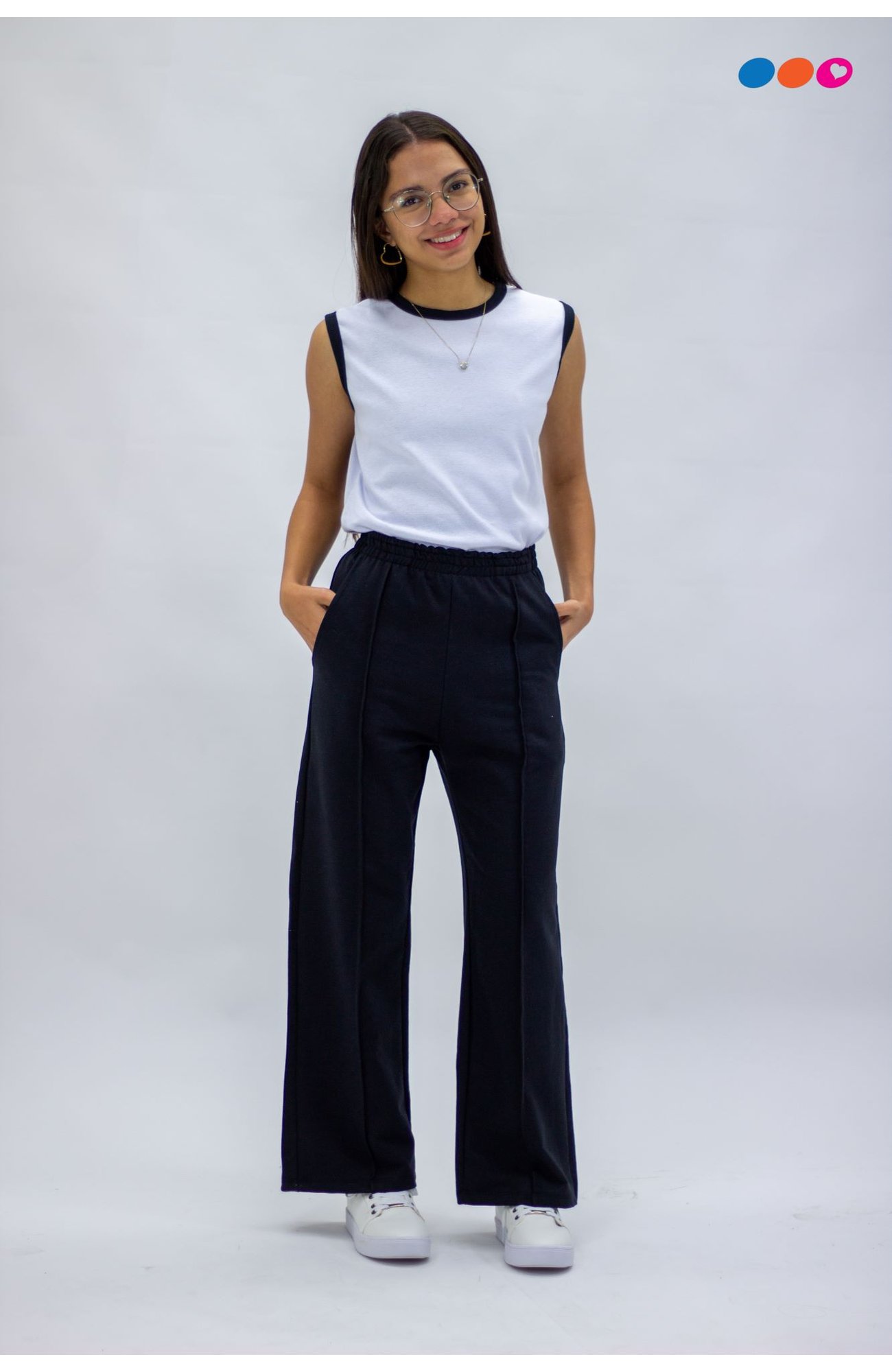 Calça Pantalona CalÃ§a Boca De Sino Infantil Preta Pantalona Preta